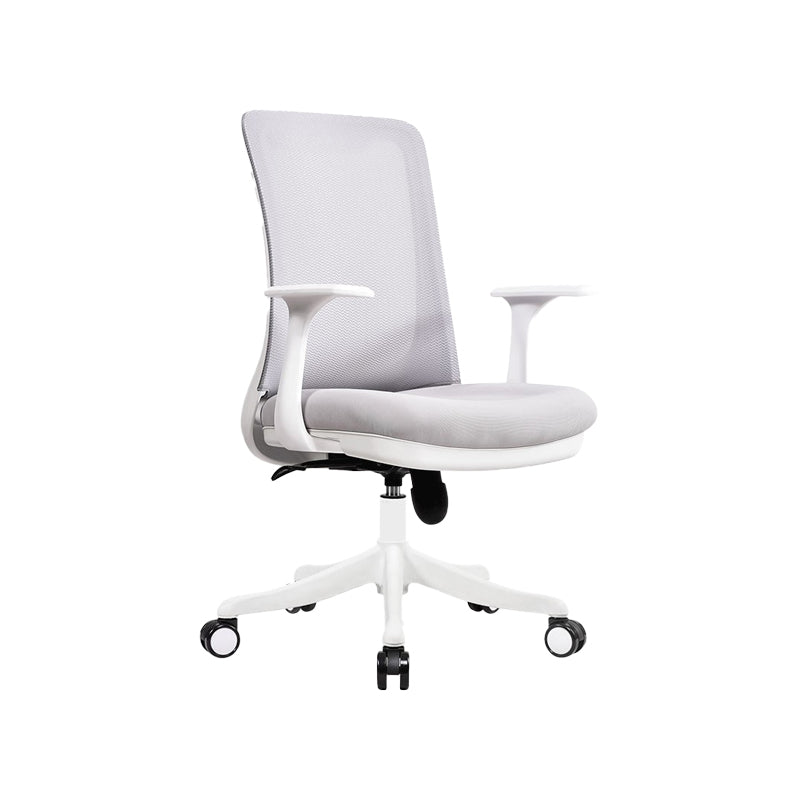Modern Swivel Chair No Distressing Fixed Arms Breathable Air Grid Office Chair Grey 1 Piece Casters Included Clearhalo 'furn' 'furn_office_chair' 'Furniture' 'Office Chairs' 'Office Furniture' 'office_chair' 6549591