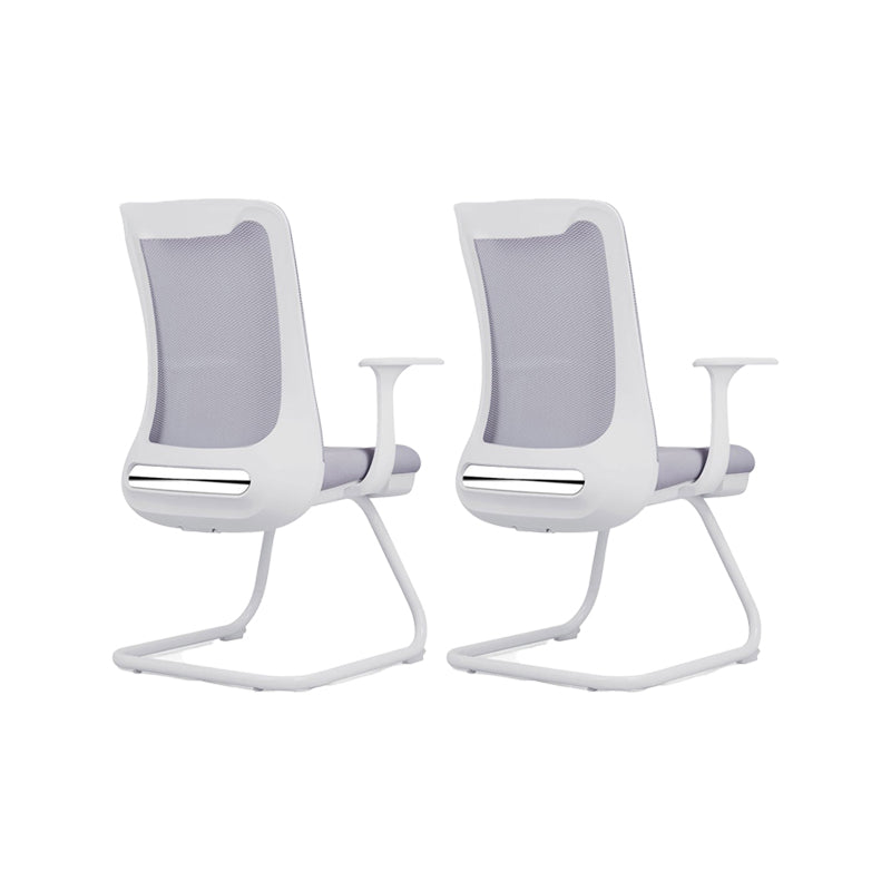 Modern Swivel Chair No Distressing Fixed Arms Breathable Air Grid Office Chair Grey 2 Piece Set Casters Not Included Clearhalo 'furn' 'furn_office_chair' 'Furniture' 'Office Chairs' 'Office Furniture' 'office_chair' 6549611