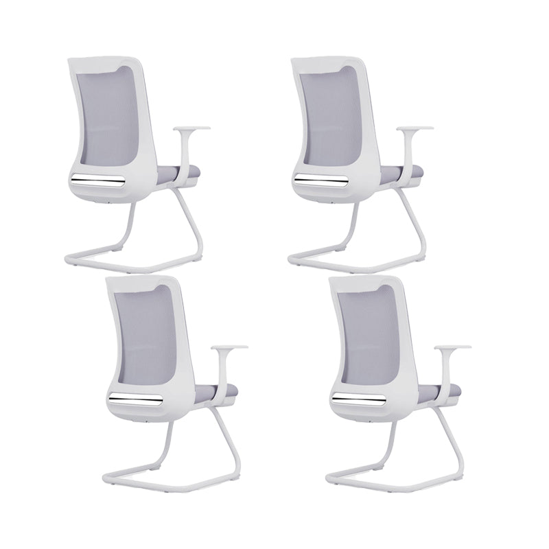 Modern Swivel Chair No Distressing Fixed Arms Breathable Air Grid Office Chair Grey 4 Piece Set Casters Not Included Clearhalo 'furn' 'furn_office_chair' 'Furniture' 'Office Chairs' 'Office Furniture' 'office_chair' 6549612