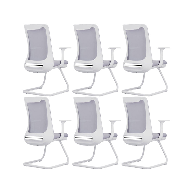 Modern Swivel Chair No Distressing Fixed Arms Breathable Air Grid Office Chair Grey 6 Piece Set Casters Not Included Clearhalo 'furn' 'furn_office_chair' 'Furniture' 'Office Chairs' 'Office Furniture' 'office_chair' 6549613