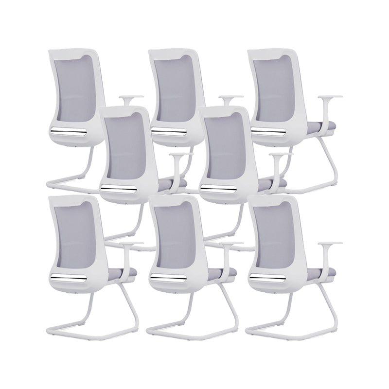 Modern Swivel Chair No Distressing Fixed Arms Breathable Air Grid Office Chair Grey 8 Piece Set Casters Not Included Clearhalo 'furn' 'furn_office_chair' 'Furniture' 'Office Chairs' 'Office Furniture' 'office_chair' 6549614