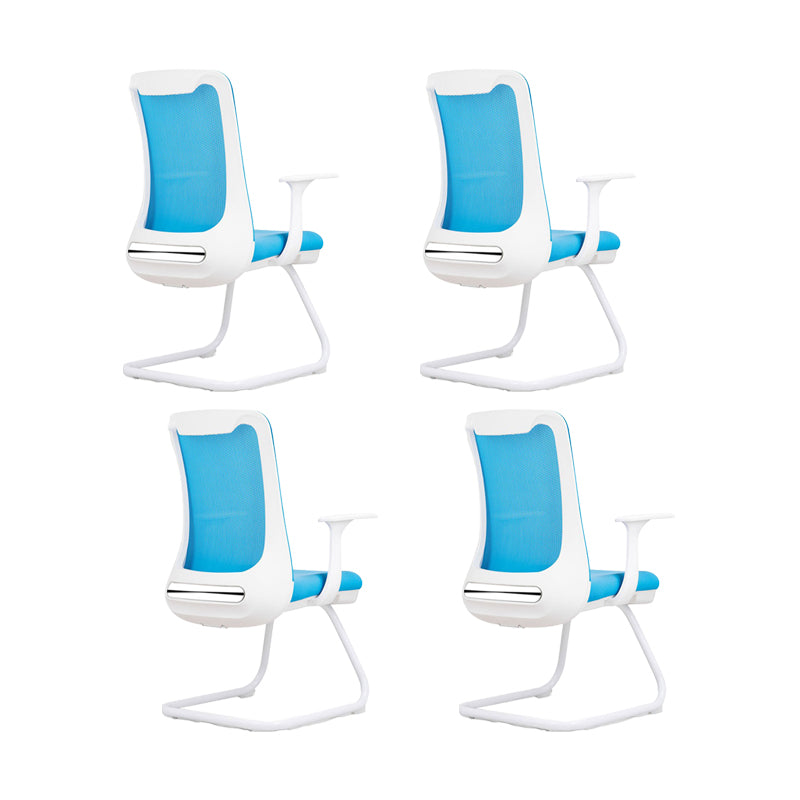 Modern Swivel Chair No Distressing Fixed Arms Breathable Air Grid Office Chair Blue 4 Piece Set Casters Not Included Clearhalo 'furn' 'furn_office_chair' 'Furniture' 'Office Chairs' 'Office Furniture' 'office_chair' 6549617