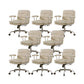 Contemporary Fixed Arms Desk Chair Leather Conference Chair for Office