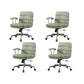 Contemporary Fixed Arms Desk Chair Leather Conference Chair for Office