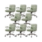 Contemporary Fixed Arms Desk Chair Leather Conference Chair for Office