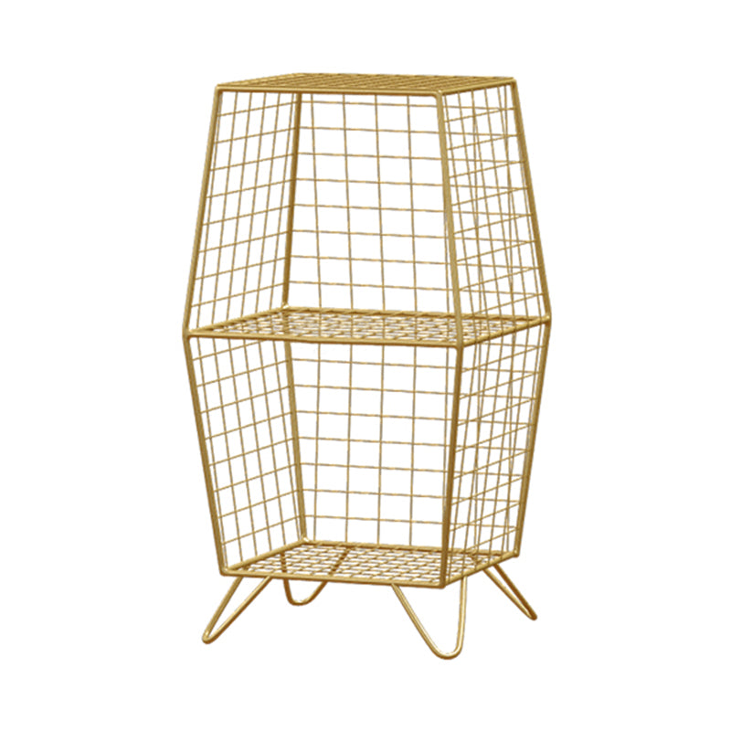 Glam Metal Bookshelf Closed Back Standard Bookcase with Shelves