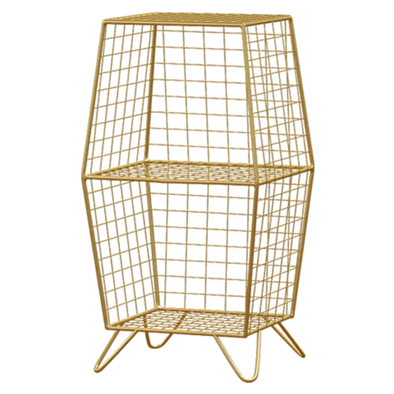 Glam Metal Bookshelf Closed Back Standard Bookcase with Shelves