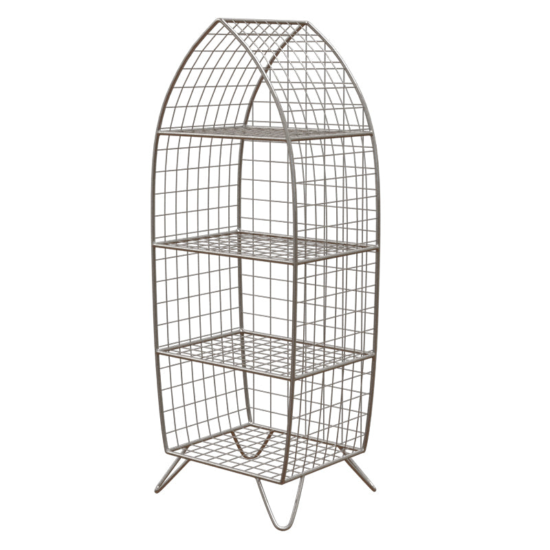 Glam Metal Bookshelf Closed Back Standard Bookcase with Shelves