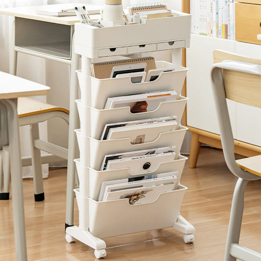 Contemporary Plastic Bookshelf Standard Closed Back Bookcase with Shelves Clearhalo 'Bookcases' 'furn' 'furn_bookcases' 'Furniture' 'Office Furniture' 6549943