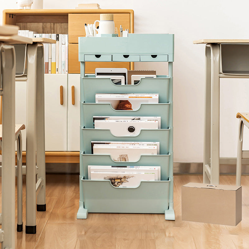 Contemporary Plastic Bookshelf Standard Closed Back Bookcase with Shelves Clearhalo 'Bookcases' 'furn' 'furn_bookcases' 'Furniture' 'Office Furniture' 6549966