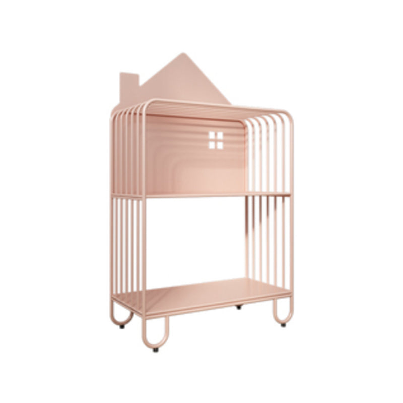 Scandinavian Metal Bookshelf Metal Standard Open Back Bookcase 24"L x 11"W x 42.9"H Pink Clearhalo 'Bookcases' 'furn' 'furn_bookcases' 'Furniture' 'Office Furniture' 6549974