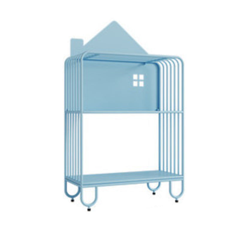 Scandinavian Metal Bookshelf Metal Standard Open Back Bookcase 24"L x 11"W x 42.9"H Blue Clearhalo 'Bookcases' 'furn' 'furn_bookcases' 'Furniture' 'Office Furniture' 6549975