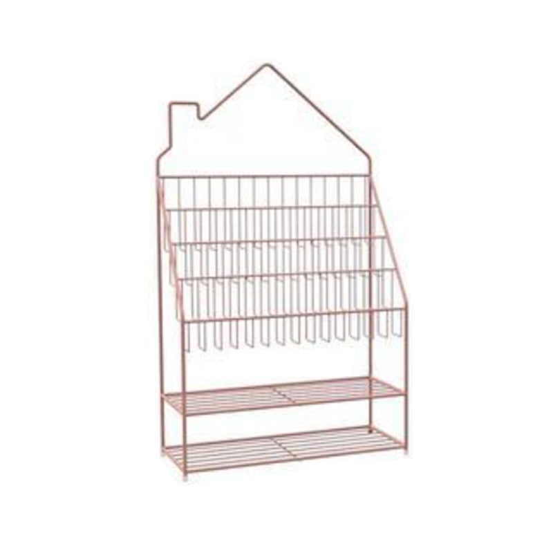 Scandinavian Metal Bookshelf Metal Standard Open Back Bookcase 23.6"L x 9.8"W x 40.3"H Pink Clearhalo 'Bookcases' 'furn' 'furn_bookcases' 'Furniture' 'Office Furniture' 6549984
