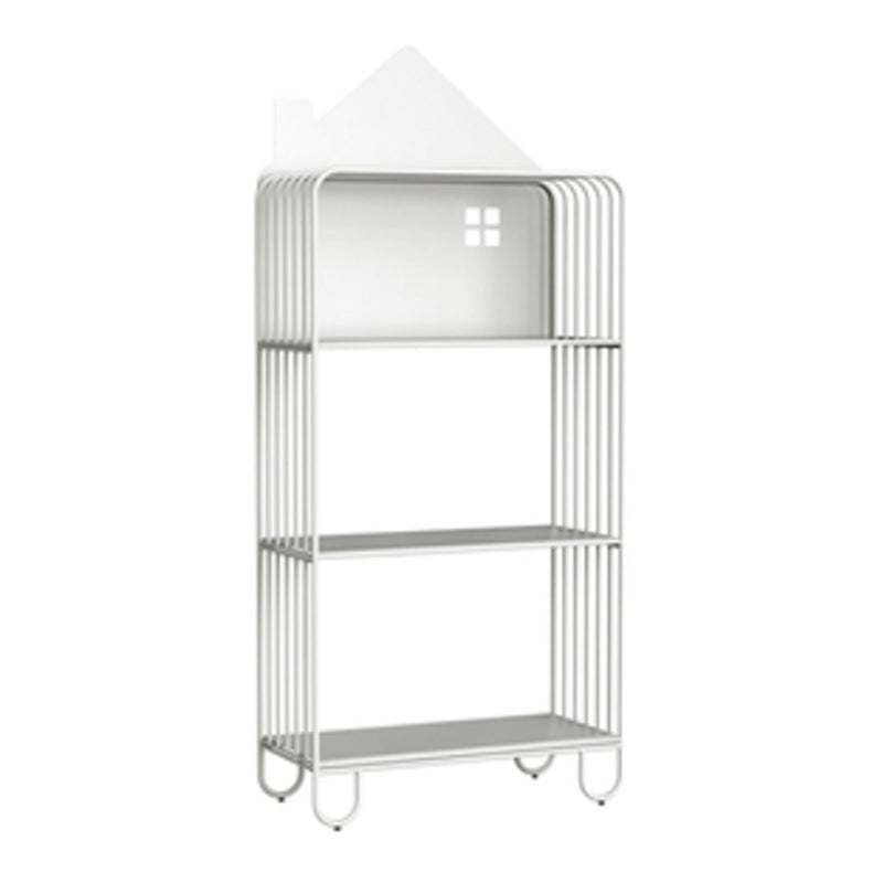 Scandinavian Metal Bookshelf Metal Standard Open Back Bookcase 24"L x 11"W x 54.7"H White Clearhalo 'Bookcases' 'furn' 'furn_bookcases' 'Furniture' 'Office Furniture' 6549987