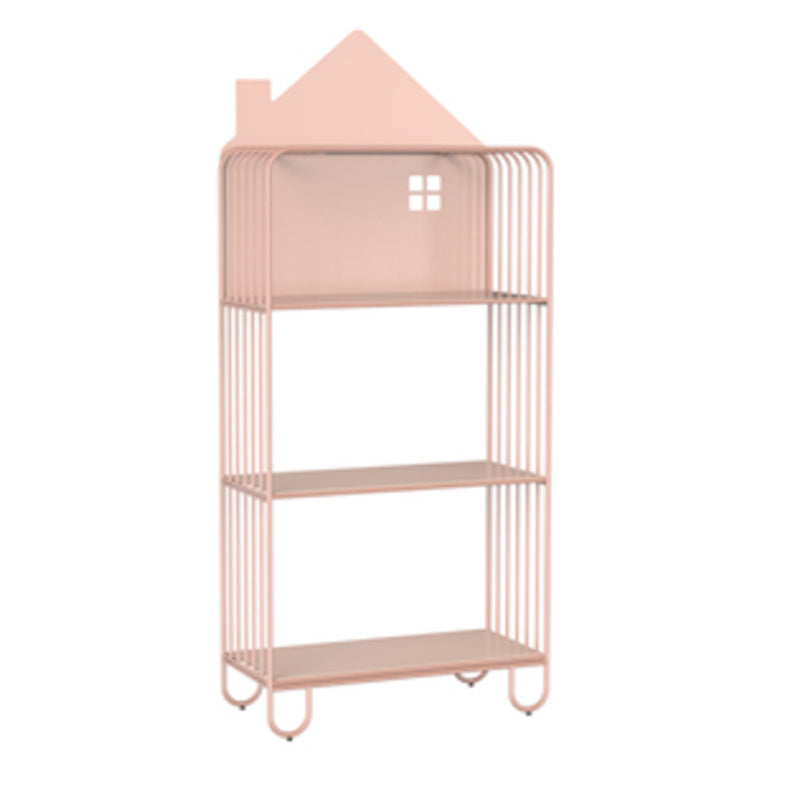 Scandinavian Metal Bookshelf Metal Standard Open Back Bookcase 24"L x 11"W x 54.7"H Pink Clearhalo 'Bookcases' 'furn' 'furn_bookcases' 'Furniture' 'Office Furniture' 6549989