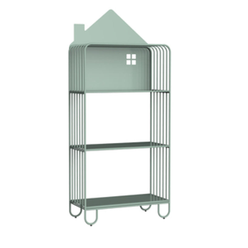 Scandinavian Metal Bookshelf Metal Standard Open Back Bookcase 24"L x 11"W x 54.7"H Green Clearhalo 'Bookcases' 'furn' 'furn_bookcases' 'Furniture' 'Office Furniture' 6549993