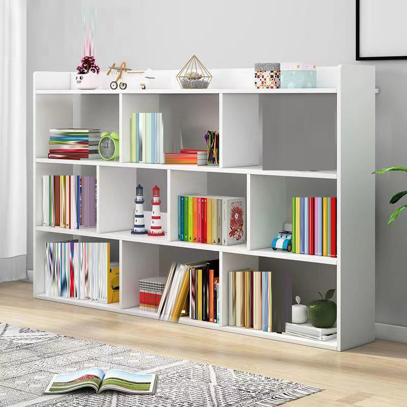 Scandinavian Engineered Wood Bookshelf Standard Open Back Bookcase 55.1"L x 7.9"W x 35.4"H White Clearhalo 'Bookcases' 'furn' 'furn_bookcases' 'Furniture' 'Office Furniture' 6549998