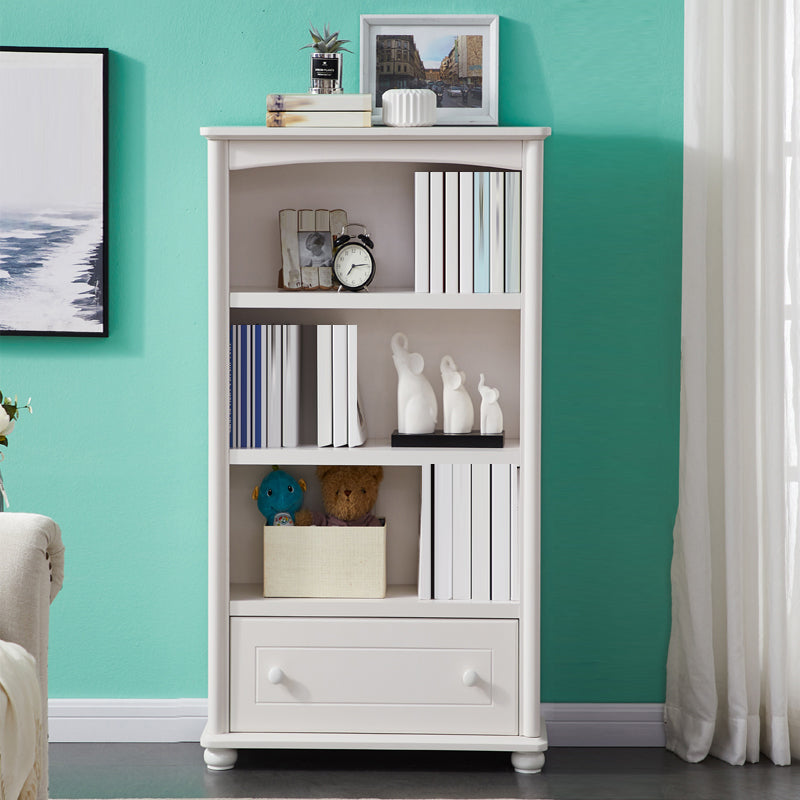 Closed Back Modern Bookcase Standard White Wooden Bookshelf with Shelves 23.6"L x 11.8"W x 51.2"H 1 Cabinet Not Included Clearhalo 'Bookcases' 'furn' 'furn_bookcases' 'Furniture' 'Office Furniture' 6550023