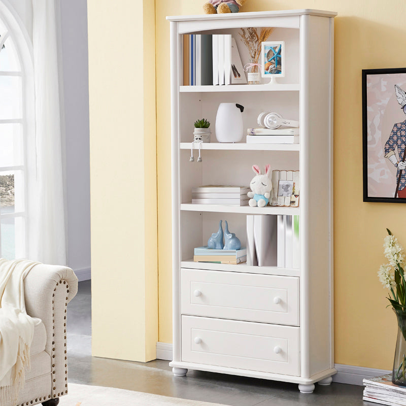 Closed Back Modern Bookcase Standard White Wooden Bookshelf with Shelves Clearhalo 'Bookcases' 'furn' 'furn_bookcases' 'Furniture' 'Office Furniture' 6550025