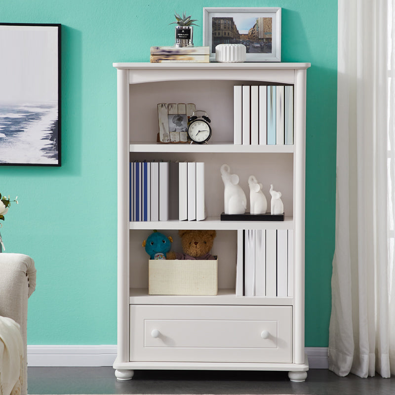 Closed Back Modern Bookcase Standard White Wooden Bookshelf with Shelves 31.5"L x 11.8"W x 51.2"H 1 Cabinet Not Included Clearhalo 'Bookcases' 'furn' 'furn_bookcases' 'Furniture' 'Office Furniture' 6550026