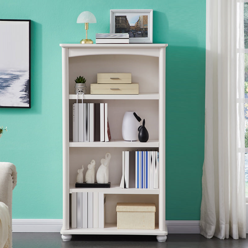 Closed Back Modern Bookcase Standard White Wooden Bookshelf with Shelves 23.6"L x 11.8"W x 51.2"H Drawer Not Included Cabinet Not Included Clearhalo 'Bookcases' 'furn' 'furn_bookcases' 'Furniture' 'Office Furniture' 6550029