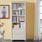 Closed Back Modern Bookcase Standard White Wooden Bookshelf with Shelves 23.6"L x 11.8"W x 70.9"H 2 Cabinet Not Included Clearhalo 'Bookcases' 'furn' 'furn_bookcases' 'Furniture' 'Office Furniture' 6550031