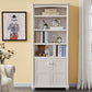Closed Back Modern Bookcase Standard White Wooden Bookshelf with Shelves 31.5"L x 11.8"W x 51.2"H Drawer Not Included 1 Clearhalo 'Bookcases' 'furn' 'furn_bookcases' 'Furniture' 'Office Furniture' 6550037