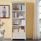 Closed Back Modern Bookcase Standard White Wooden Bookshelf with Shelves 23.6"L x 11.8"W x 70.9"H 1 Cabinet Not Included Clearhalo 'Bookcases' 'furn' 'furn_bookcases' 'Furniture' 'Office Furniture' 6550038
