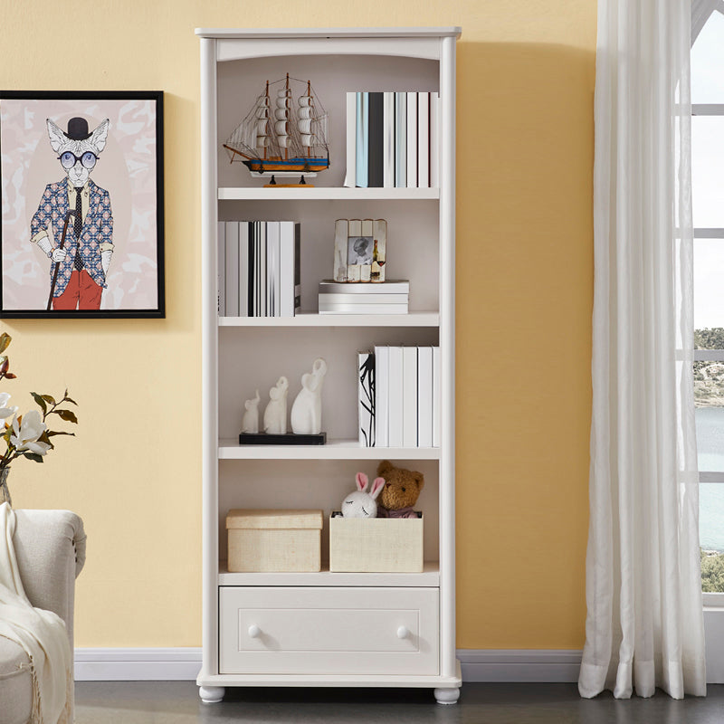Closed Back Modern Bookcase Standard White Wooden Bookshelf with Shelves 23.6"L x 11.8"W x 70.9"H 1 Cabinet Not Included Clearhalo 'Bookcases' 'furn' 'furn_bookcases' 'Furniture' 'Office Furniture' 6550038