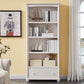 Closed Back Modern Bookcase Standard White Wooden Bookshelf with Shelves 31.5"L x 11.8"W x 70.9"H 1 Cabinet Not Included Clearhalo 'Bookcases' 'furn' 'furn_bookcases' 'Furniture' 'Office Furniture' 6550039