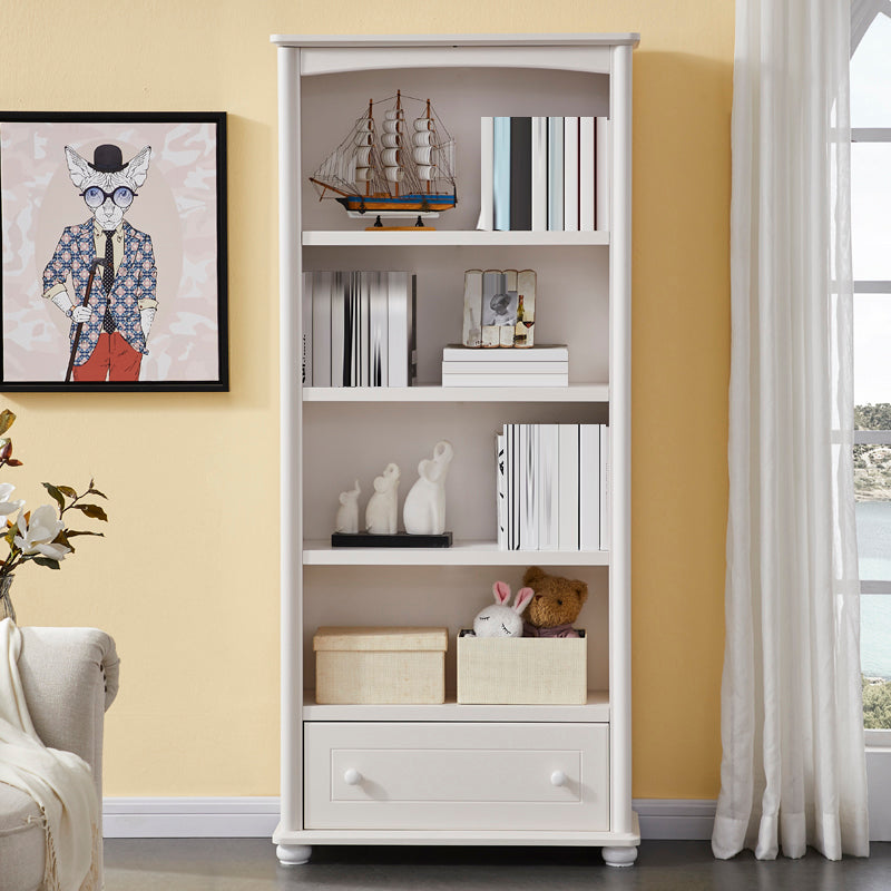 Closed Back Modern Bookcase Standard White Wooden Bookshelf with Shelves 31.5"L x 11.8"W x 70.9"H 1 Cabinet Not Included Clearhalo 'Bookcases' 'furn' 'furn_bookcases' 'Furniture' 'Office Furniture' 6550039