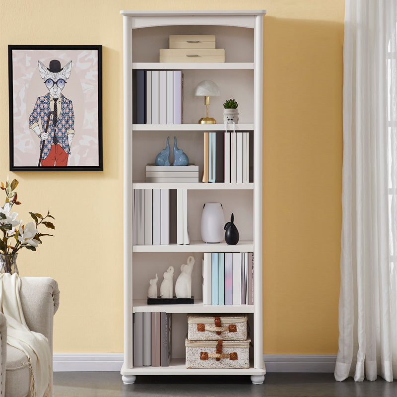 Closed Back Modern Bookcase Standard White Wooden Bookshelf with Shelves 23.6"L x 11.8"W x 70.9"H Drawer Not Included Cabinet Not Included Clearhalo 'Bookcases' 'furn' 'furn_bookcases' 'Furniture' 'Office Furniture' 6550040