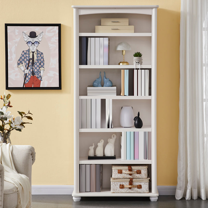 Closed Back Modern Bookcase Standard White Wooden Bookshelf with Shelves 31.5"L x 11.8"W x 70.9"H Drawer Not Included Cabinet Not Included Clearhalo 'Bookcases' 'furn' 'furn_bookcases' 'Furniture' 'Office Furniture' 6550041