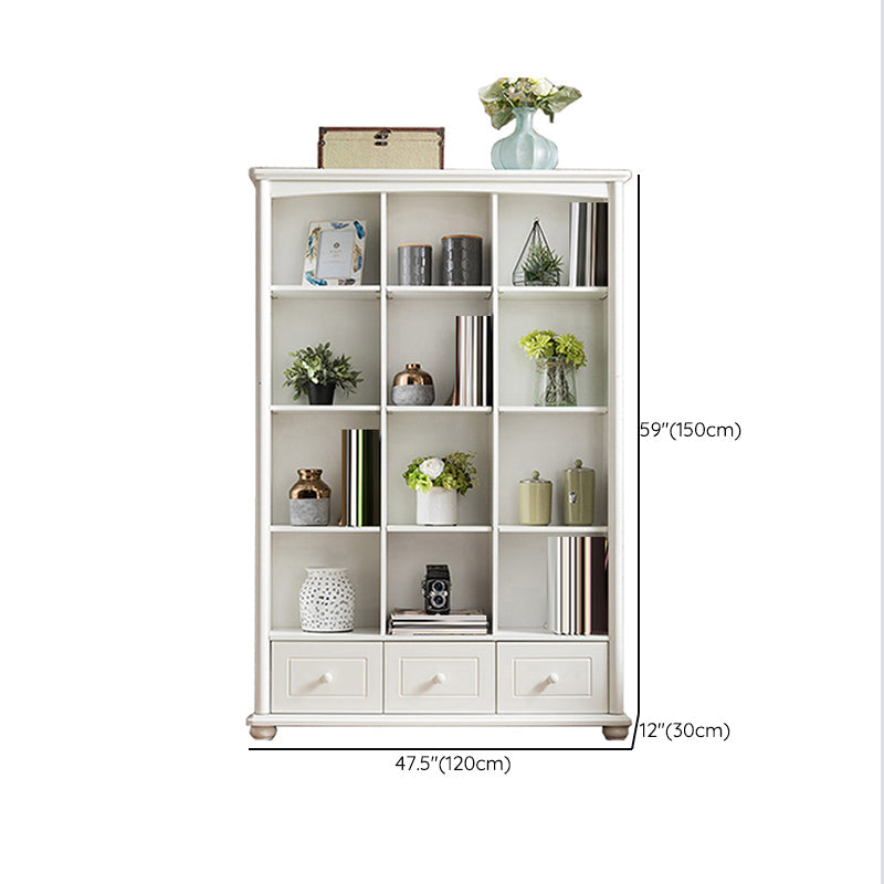 Closed Back Modern Bookcase Standard White Wooden Bookshelf with Shelves Clearhalo 'Bookcases' 'furn' 'furn_bookcases' 'Furniture' 'Office Furniture' 6550055