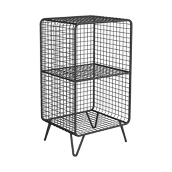 Glam Closed Back Bookcase Metal Standard Bookshelf with Shelves 14"L x 12"W x 26"H Black Clearhalo 'Bookcases' 'furn' 'furn_bookcases' 'Furniture' 'Office Furniture' 6550149