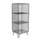 Glam Closed Back Bookcase Metal Standard Bookshelf with Shelves 14"L x 12"W x 35"H Black Clearhalo 'Bookcases' 'furn' 'furn_bookcases' 'Furniture' 'Office Furniture' 6550150