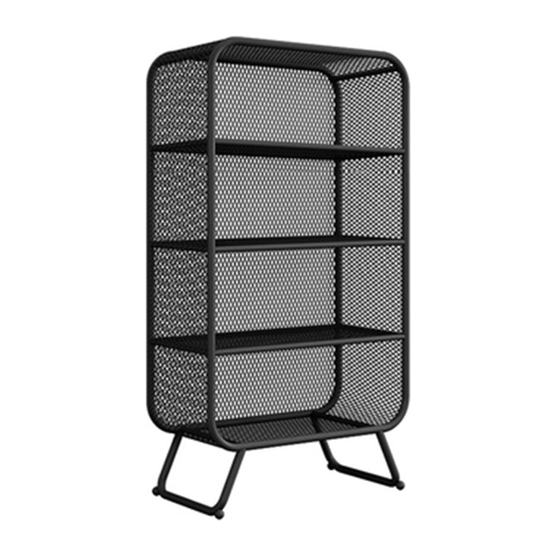 Glam Closed Back Bookcase Metal Standard Bookshelf with Shelves 23.6"L x 11.8"W x 59.1"H Black Clearhalo 'Bookcases' 'furn' 'furn_bookcases' 'Furniture' 'Office Furniture' 6550154