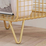 Glam Closed Back Bookcase Metal Standard Bookshelf with Shelves Clearhalo 'Bookcases' 'furn' 'furn_bookcases' 'Furniture' 'Office Furniture' 6550162