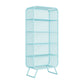 Glam Closed Back Bookcase Metal Standard Bookshelf with Shelves 31"L x 16"W x 71"H Blue Clearhalo 'Bookcases' 'furn' 'furn_bookcases' 'Furniture' 'Office Furniture' 6550165