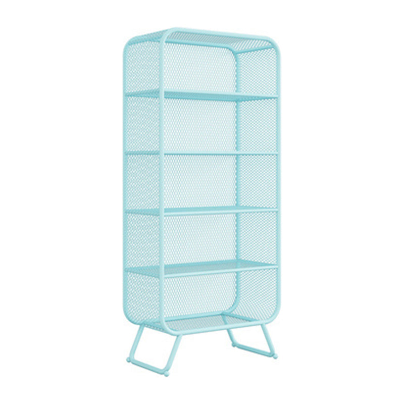 Glam Closed Back Bookcase Metal Standard Bookshelf with Shelves 31"L x 16"W x 71"H Blue Clearhalo 'Bookcases' 'furn' 'furn_bookcases' 'Furniture' 'Office Furniture' 6550165