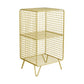 Glam Closed Back Bookcase Metal Standard Bookshelf with Shelves 14"L x 12"W x 26"H Gold Clearhalo 'Bookcases' 'furn' 'furn_bookcases' 'Furniture' 'Office Furniture' 6550167