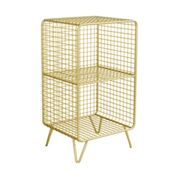 Glam Closed Back Bookcase Metal Standard Bookshelf with Shelves 14"L x 12"W x 26"H Gold Clearhalo 'Bookcases' 'furn' 'furn_bookcases' 'Furniture' 'Office Furniture' 6550167