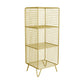 Glam Closed Back Bookcase Metal Standard Bookshelf with Shelves 14"L x 12"W x 35"H Gold Clearhalo 'Bookcases' 'furn' 'furn_bookcases' 'Furniture' 'Office Furniture' 6550169