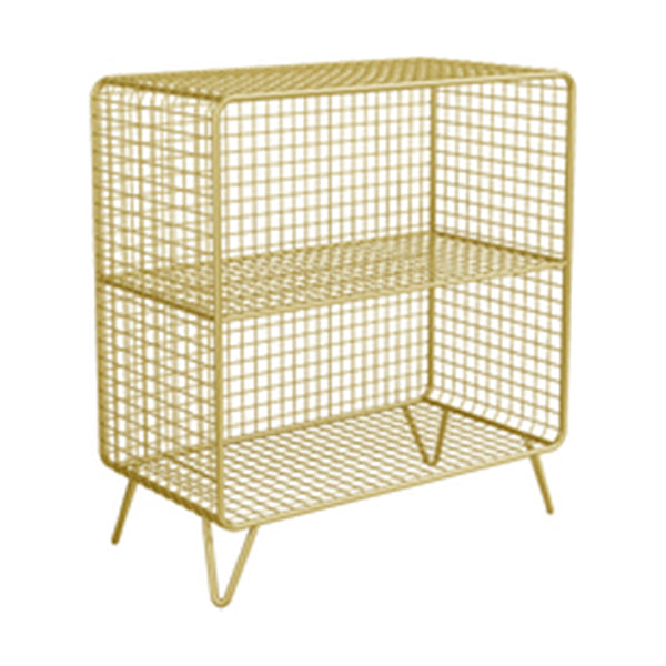 Glam Closed Back Bookcase Metal Standard Bookshelf with Shelves 24"L x 12"W x 28"H Gold Clearhalo 'Bookcases' 'furn' 'furn_bookcases' 'Furniture' 'Office Furniture' 6550170