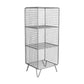 Glam Closed Back Bookcase Metal Standard Bookshelf with Shelves 14"L x 12"W x 35"H Light Silver Clearhalo 'Bookcases' 'furn' 'furn_bookcases' 'Furniture' 'Office Furniture' 6550178