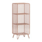 Glam Closed Back Bookcase Metal Standard Bookshelf with Shelves 14"L x 12"W x 35"H Rose Gold Clearhalo 'Bookcases' 'furn' 'furn_bookcases' 'Furniture' 'Office Furniture' 6550181
