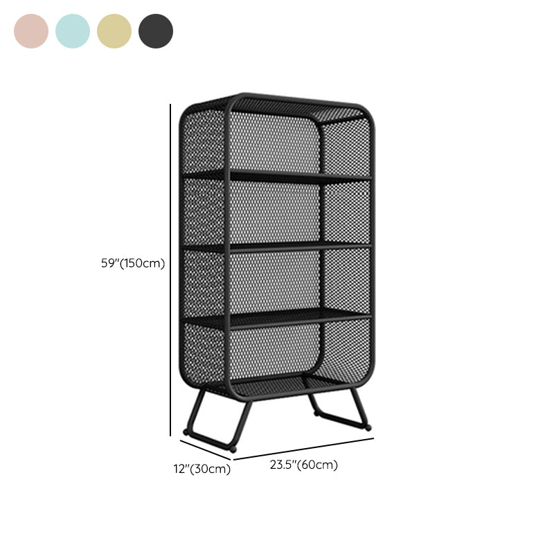 Glam Closed Back Bookcase Metal Standard Bookshelf with Shelves Clearhalo 'Bookcases' 'furn' 'furn_bookcases' 'Furniture' 'Office Furniture' 6550186