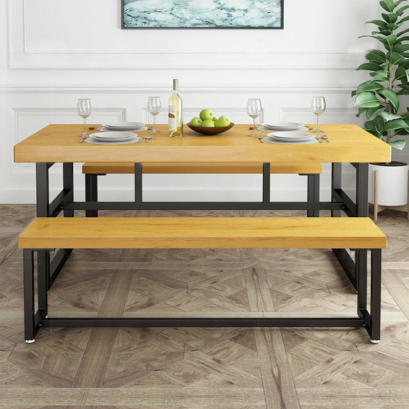 Modern Pine Wood Bench Rectangle Home Seating Bench with Legs Clearhalo 'Benches' 'Chairs & Seating' 'furn' 'furn_benches' 'Furniture' 'Living Room Furniture' 6550290