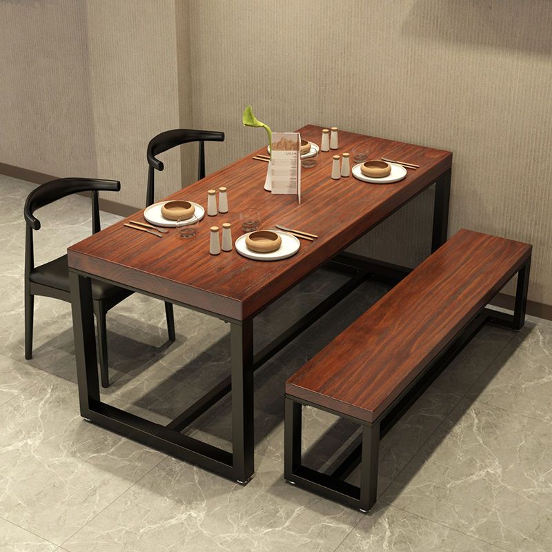 Modern Pine Wood Bench Rectangle Home Seating Bench with Legs Clearhalo 'Benches' 'Chairs & Seating' 'furn' 'furn_benches' 'Furniture' 'Living Room Furniture' 6550291