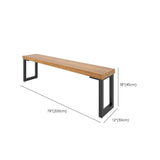 Modern Pine Wood Bench Rectangle Home Seating Bench with Legs Clearhalo 'Benches' 'Chairs & Seating' 'furn' 'furn_benches' 'Furniture' 'Living Room Furniture' 6550309